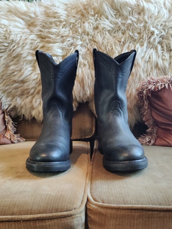 Ariat Black Leather Pull-On Work Boots main image 8